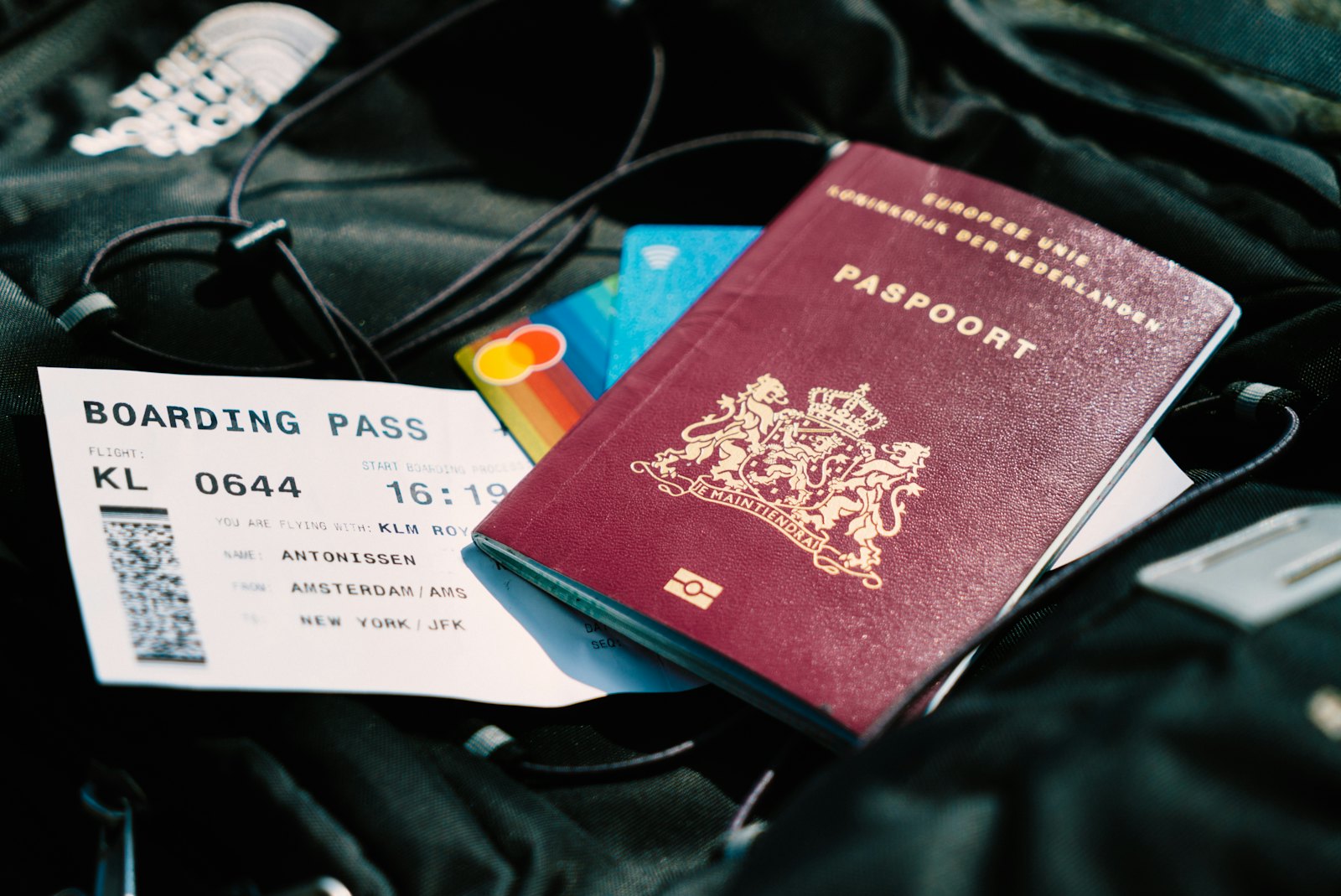 Passport and boarding pass